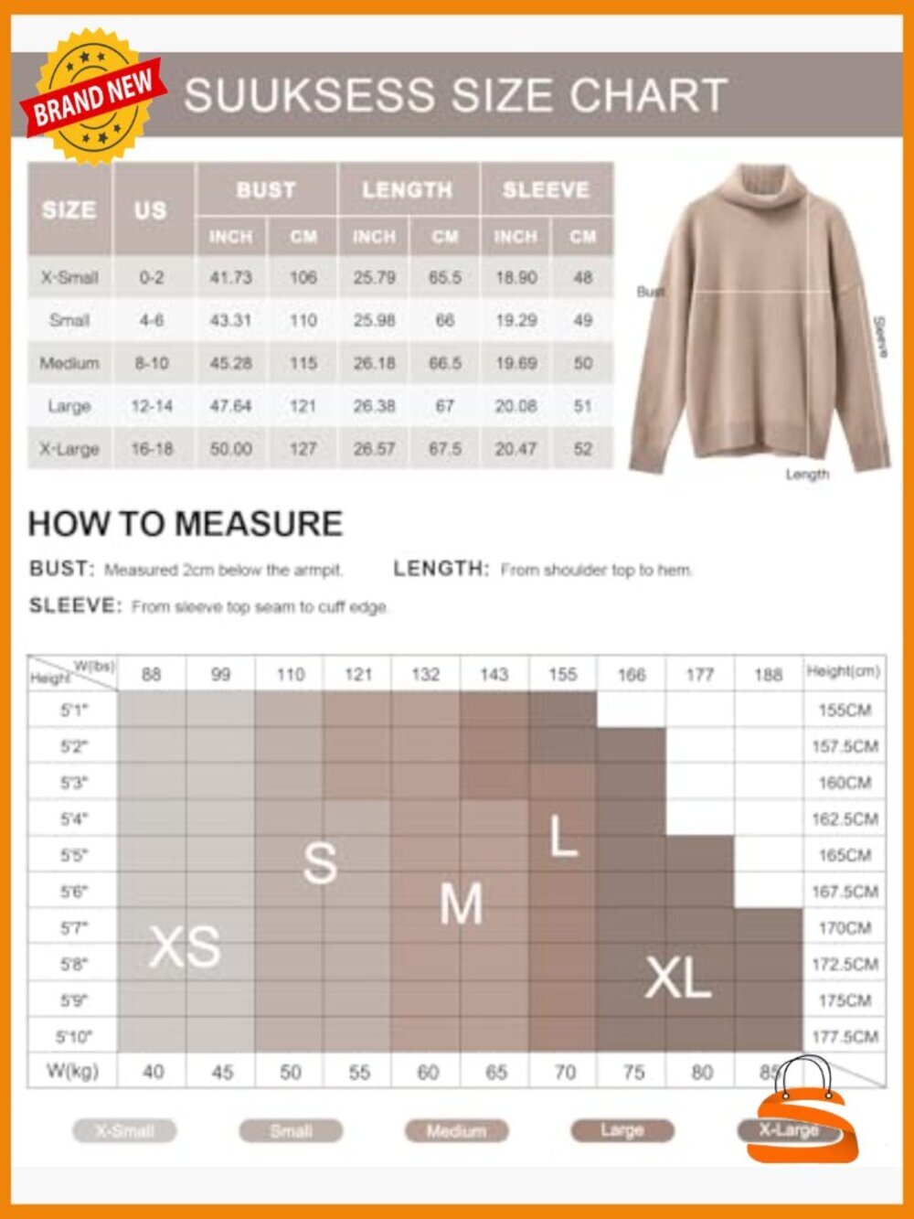 Oversized Cashmere Blend Turtleneck Pullover Sweater Long Sleeve Knit - Picture 6 of 6